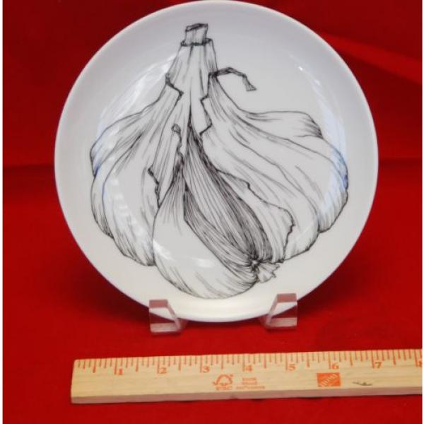 H&amp;C HEINRICH Selb Porcelain Vegetable Series Garlic Plate_Signed_7 5/8&#034;_Rare #2 image