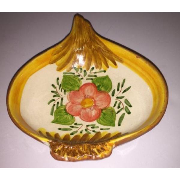 1960s Olaria Jose Cartaxo Portugal Pottery Hand Painted Onion or Garlic Bowl #2 image