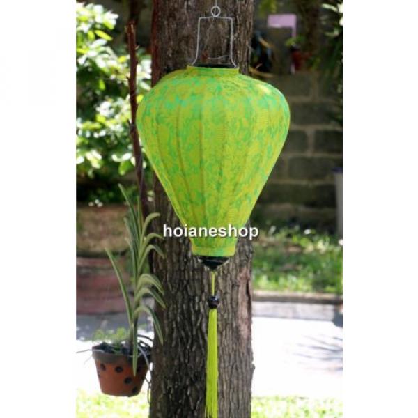 2 x HOI AN silk lanterns 20&#039;&#039; (52 cm) -Lanterns for wedding decor - Green garlic #1 image