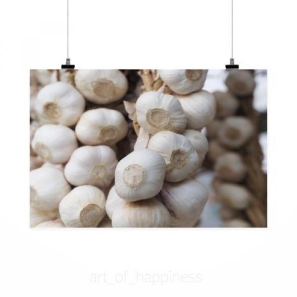 Stunning Poster Wall Art Decor Garlic White Food Cuisine 36x24 Inches #2 image