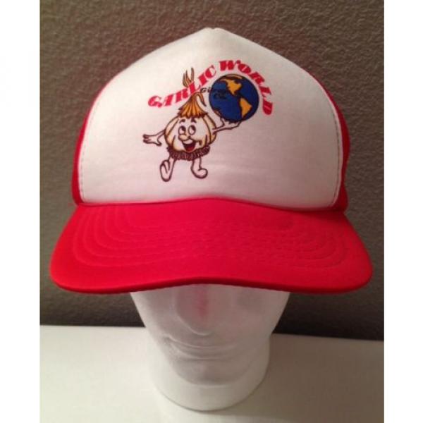Vintage 70&#039;s &#034;Garlic World&#034; Gilroy, California - Mesh Trucker Hat Snapback Cap #1 image