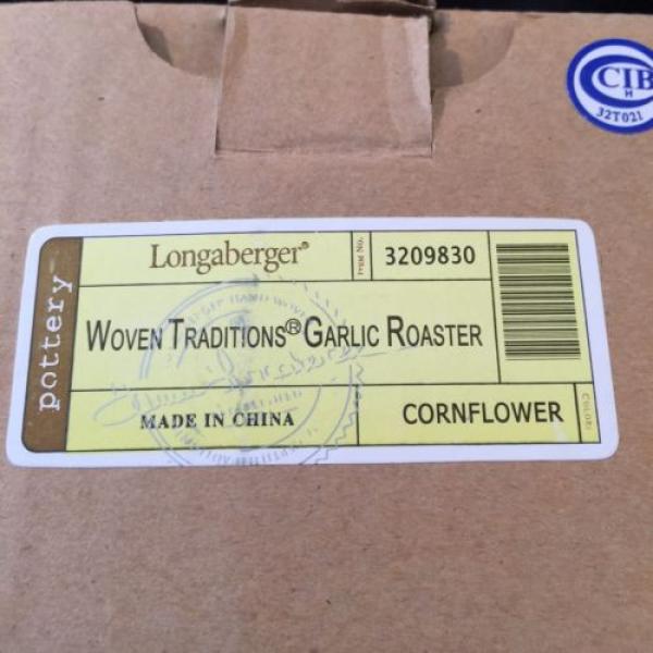 Longaberger Ceramic Garlic Roaster Cornflower. RETIRED. New In Box #3 image