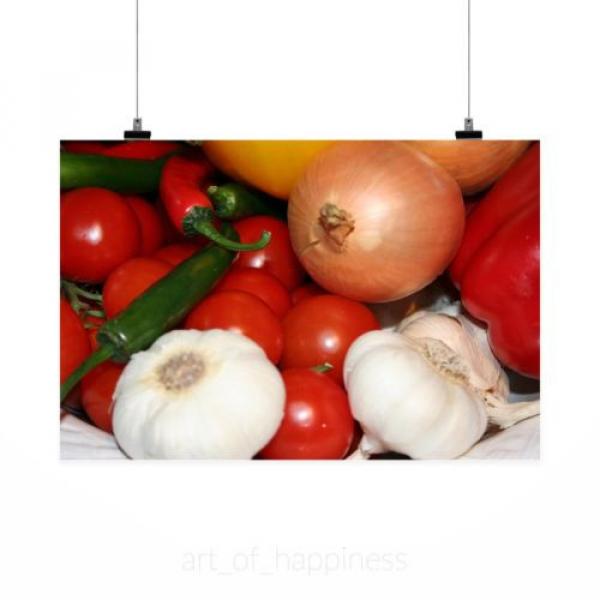 Stunning Poster Wall Art Decor Vegetables Pepperoni Garlic Onions 36x24 Inches #2 image