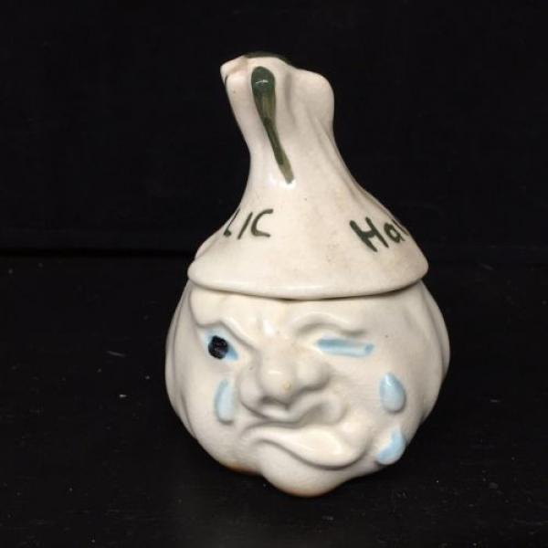 VINTAGE CERAMIC KITCHEN GARLIC KEEPER &#034;HANDLE WITH CARE&#034; CRYING MAN! #1 image