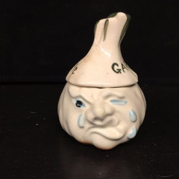 VINTAGE CERAMIC KITCHEN GARLIC KEEPER &#034;HANDLE WITH CARE&#034; CRYING MAN! #5 image