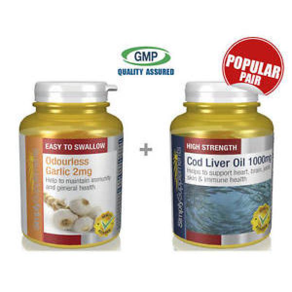 SimplySupplements Odourless Garlic 2mg 360 Caps &amp; Cod Liver Oil 1000mg 360 Caps #1 image