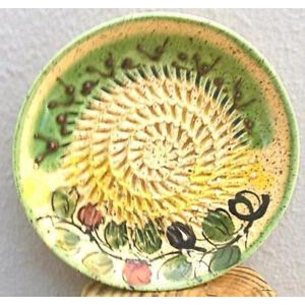 Vintage Ceramic Garlic Grater Spain  Blues and Flowers 4.75&#034; #1 image