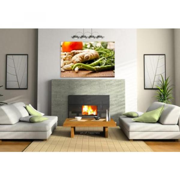 Stunning Poster Wall Art Decor Garlic Ginger Chilli Herbs Cooking 36x24 Inches #3 image