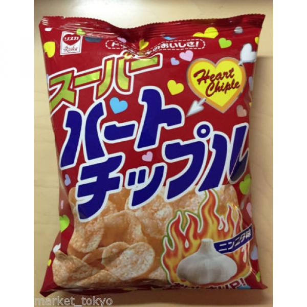 &#034;Heart Chiple&#034;, Heart Shaped Rice Cracker, Garlic flavor, Japanese snack, 63g #1 image