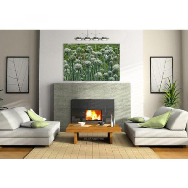 Stunning Poster Wall Art Decor Green Plant Nature Flower Garlic 36x24 Inches #3 image