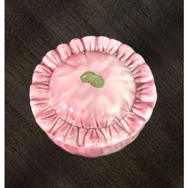 VTG Dona&#039;s molds MC &#039;87 finished ceramic garlic pink mauve bowl ruffled edge #1 image