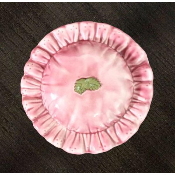 VTG Dona&#039;s molds MC &#039;87 finished ceramic garlic pink mauve bowl ruffled edge #3 image