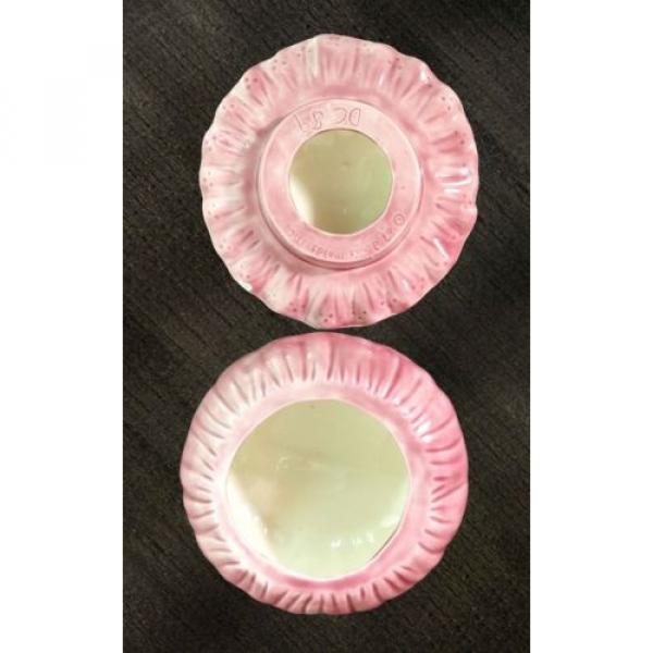 VTG Dona&#039;s molds MC &#039;87 finished ceramic garlic pink mauve bowl ruffled edge #5 image