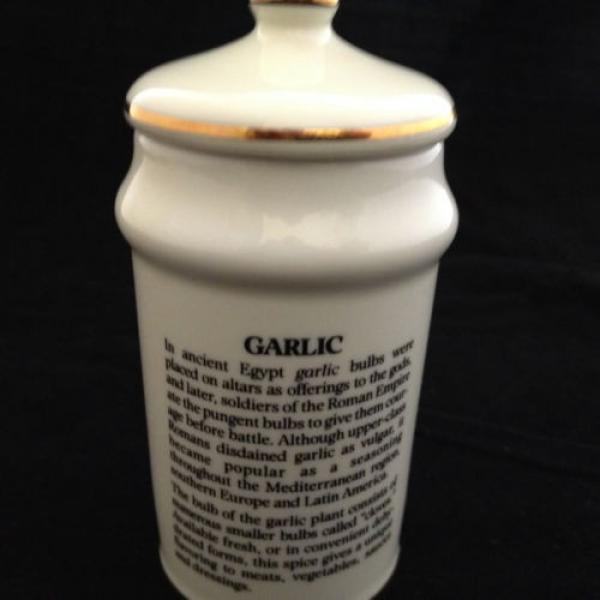 Vintage M J Hummel Garlic Spice Jar 1987 Porcelain Gold Trim #3 image