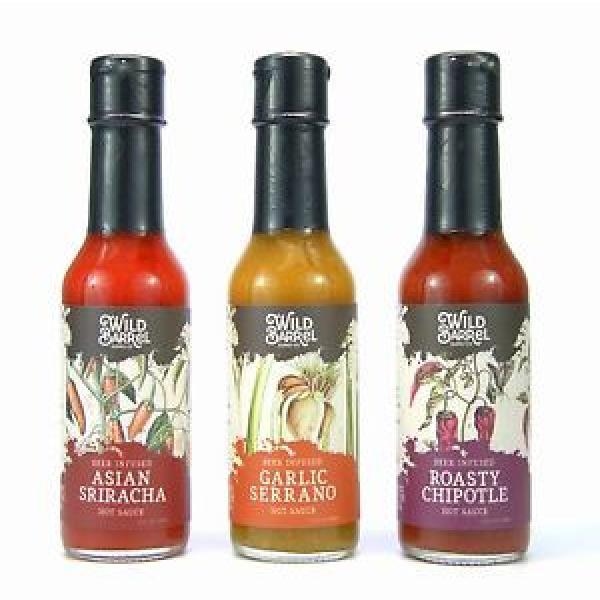 Beer-infused Hot Sauce (Variety Pack) - Asian Sriracha Garlic Serrano &amp; Roast... #1 image